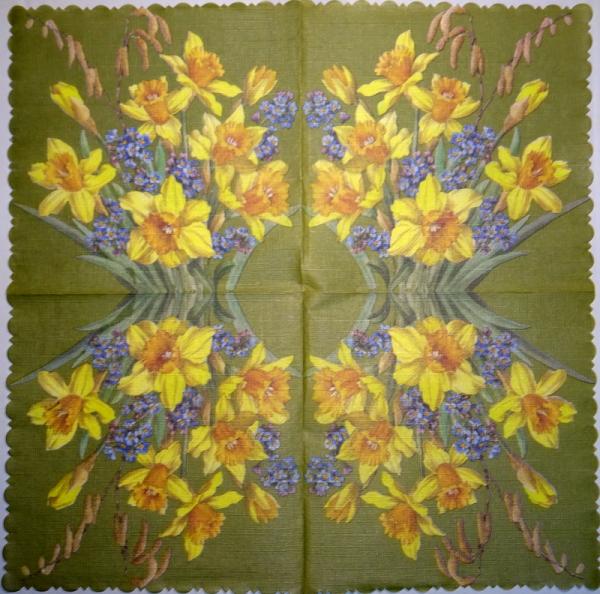 160 Narzissen - 3 lagig - 35x35 cm